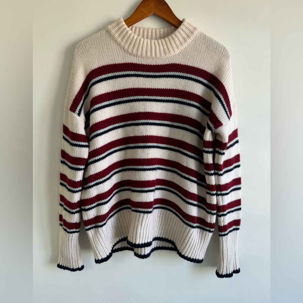 La Ligne Marin Striped Sweater - XS- cream with red and blues